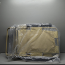 MoNiBloom Folding Reclining Patio Chair, 3-Position Patio Lounger Folding Chairs with Adjustable Backrest and Headrest for Backyard Poolside Lawn, 330lbs Capacity (Cream)