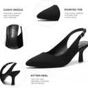 DREAM PAIRS Women's Kitten Heel Slingback Pointed Closed Toe Low Stiletto Heels Dress Bridal Elegant Wedding Pumps Shoes,Size 9,Black-Suede-1,SDPU2444W
