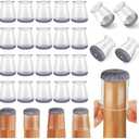 24 Pcs Chair Leg Floor Protectors, Silicone Felt Furniture Leg Pads Caps Covers for Hardwood Floors (Fit 8/16“ to 15/16”)