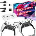 2025 Retro Gaming Console Pro, Video Game Stick with 4K 40,000+ Games and 23 Emulators, Upgraded Dual 2.4G Wireless Controllers, Plug & Play Nostalgia Gaming Stick (128GB)
