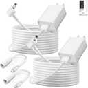 2-Pack Power Adapter Charger Cable Compatible with Ring Stick Up Cam Battery/Plug-in 3rd Gen/2nd Gen & Ring Pan Tilt Stick Up Camera, Indoor/Outdoor Weatherproof Power Cord (4m/13.1ft) White
