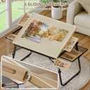 Puzzle Table with Drawers for 1500 Piece Jigsaw Puzzles – Adjustable Tilting Puzzle Board with Folding Legs & 6 Slidable Sorting Trays for Adults, Portable Wooden Puzzle Boards with Protective Cover