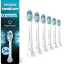 Philips Sonicare C2 Plaque Control - Genuine Replacement Electric Toothbrush Heads, White, 6 Pack Up to 18 Month Supply, HX9026/77