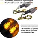 4PCS Motorcycle Turn Signals,14LED Front+Rear Motorcycle Blinkers with Cool Amber Lamp,12V Motorcycle Turn Signal Light Compatible with Yamaha Kawasaki Motorcycle Accessories (Smoked Black Shell)