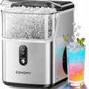 EUHOMY Nugget Ice Maker Countertop, Ready in 7 Mins, 35Lbs/24H Pebble Ice Maker Machine, Self-Cleaning Countertop Sonic Ice Makers with Ice Scoop&Basket, Pellet Ice Maker for Home, Stainless Steel