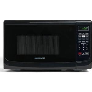 Farberware 0.7 Cu. Ft. Countertop Microwave Oven 700 Watts Power, Auto Cook Settings, Defrost, Easy Clean and Child Safety Lock - Black