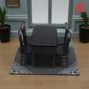 Miniature Dining Table and Chairs Set 5pcs 1:12 Scale Dollhouse Room Furniture Kitchen Mini Wooden Chair Accessories, Model Accessory Decoration for Doll House DIY Hobby, Black