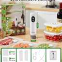 7 x Compact Vacuum Sealer for Food (Vacuum Sealer Machine + 30 Reusable Vacuum Bags), Powerful Handheld Food Vacuum Sealer Machine with LED Display & Liquid Drainage Tube, Portable Food Sealer