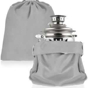 Shappy 2 Pcs Anti Tarnish Cloth Bag for Silver Storage 18 x 18 Inch Fabric Silver Protection Bags for Jewelry, Flatware, Trays (Grey)