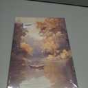 AEHIE Vintage Fall Lake Wall Art Decor, Rustic Fall Farmhouse Framed Canvas Wall Art, Autumn Forest Trees Landscape Decorations for Home Bedroom Living Room11x14