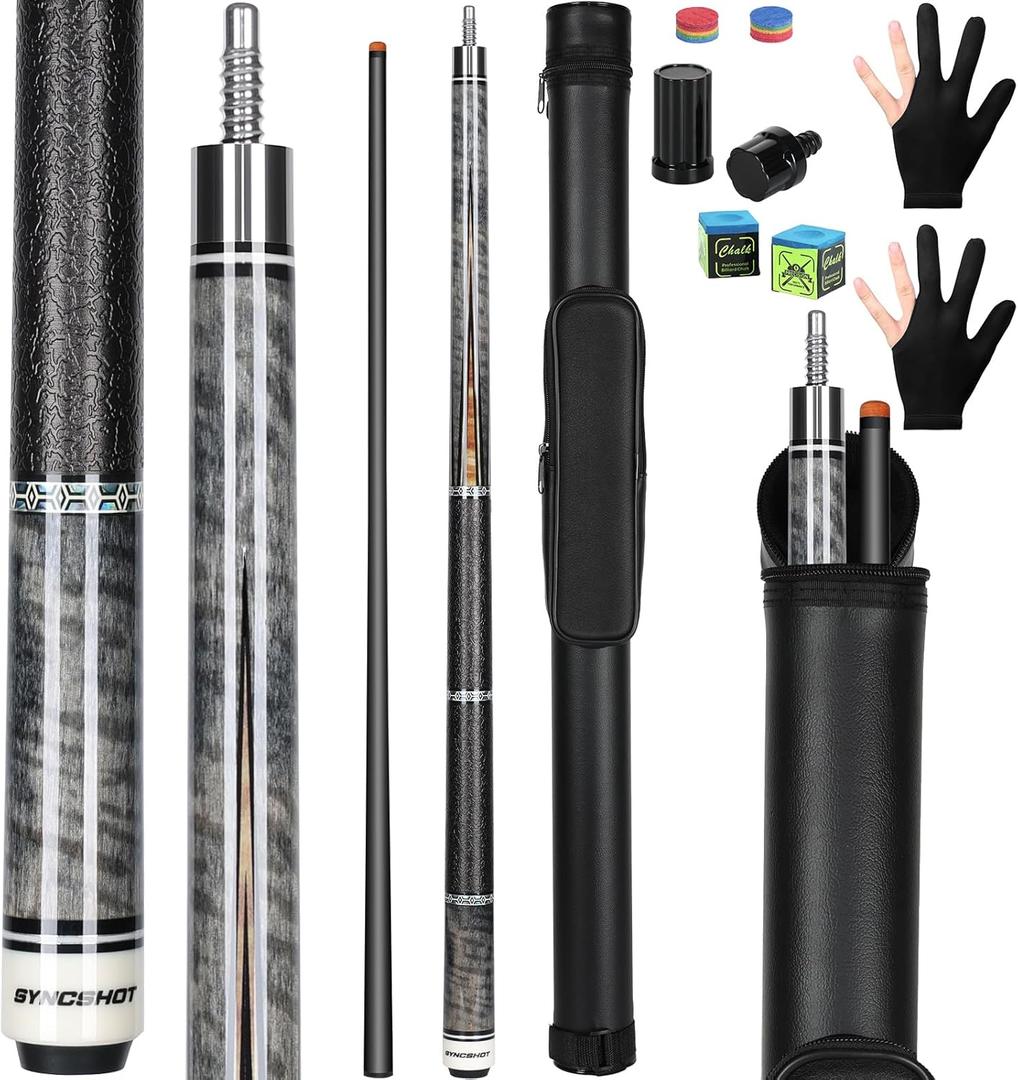 Carbon Fiber Pool Cue Stick 58" Professional Pool Sticks for Adults Full Carbon Technology Low Deflection Pool Cue Billiard Cues with 12.5mm Tip