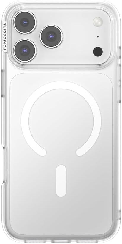 PopSockets iPhone 17 Pro Max Phone Case Compatible with MagSafe, for iPhone 17 Pro Max, Wireless Charging Compatible, Case Only - Clear