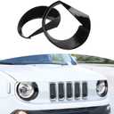 RT-TCZ for Renegade Headlight Angry Eyes Trim Cover Decal, Front Light Cover Trim Bezels for Jeep Renegade 2016 2017 2018 Black Exterior Accessories 2pcs