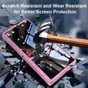 FABSPARK Case for Samsung Galaxy Z Fold 7 Built-in Screen Protector,Hinge Protection,Sparkly Bling Glitter Crystal Clear Transparent Slim Fit Acrylic Hard PC for Samsung Z Fold 7 Case,Glitter Pink