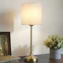 Cordless Table Lamp, 8000mAh, Dimmable, Ambient Light, 2700K, Touch Control, Portable, LED, Wireless, Rechargeable, Battery Operated, Desk Lamp, Kitchen Lamp, Fabric Shade, for Dining Room, Bedroom (17.9" Single)