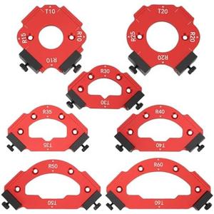 6PCS Router Corner Radius Templates Set Aluminium Alloy CNC Machined Multiple Radius Corner Router Guides for Woodworking R10 T10 R15 R20 T20 R25 R30 T30 R35 T35 R40 T40 R50 T50 R60 T60