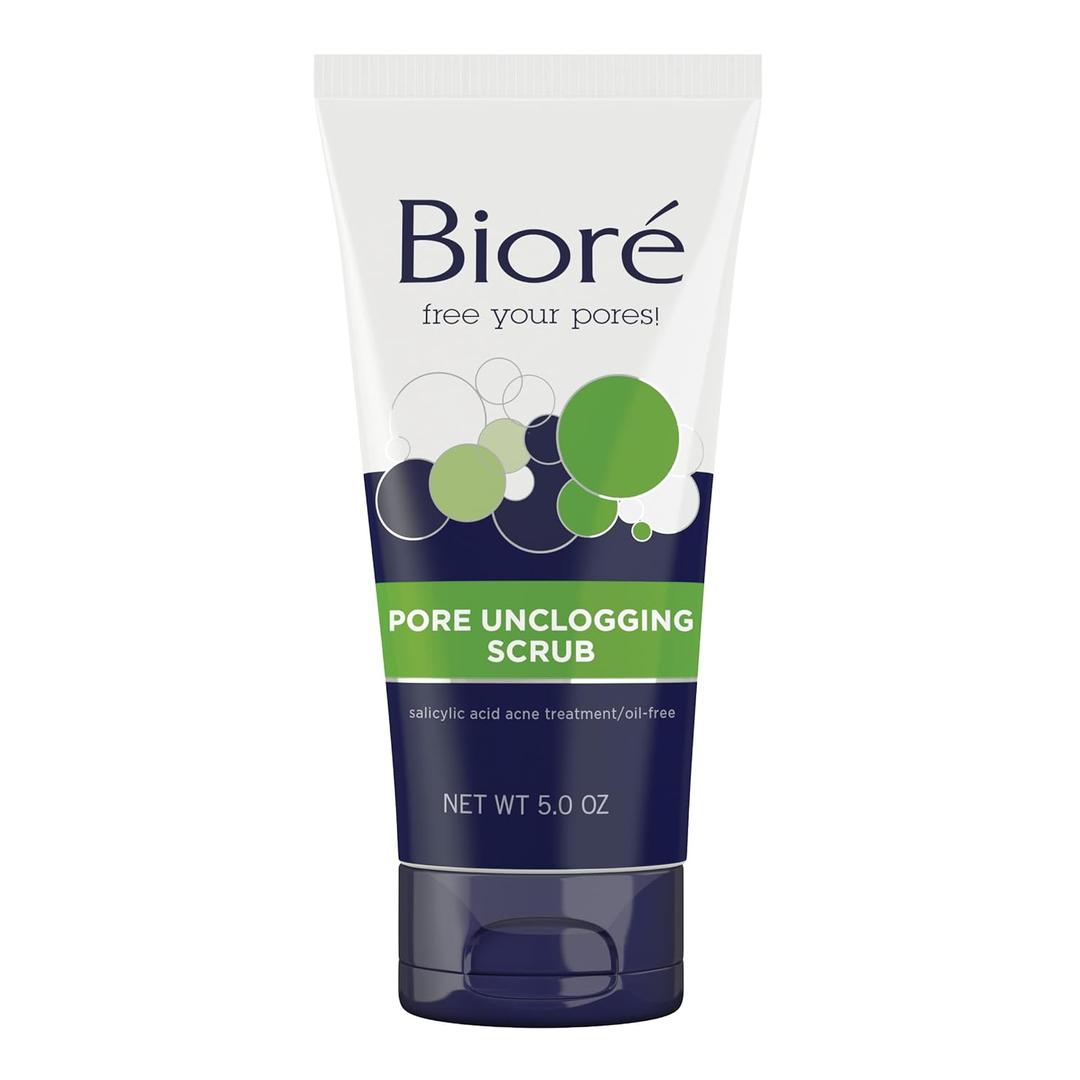 Bior Pore Unclogging Scrub, Removes Excess Dirt and Oils, Face Scrub, with Salicylic Acid, Oil Free, (HSA/FSA Approved), 5 Ounces