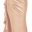 Miusol Women's Sexy Off Shoulder Sequin Lace Wedding Bridesmaid Party Long Dress (Beige, XL)