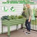 Galvanized Raised Garden Bed with Legs 2Pack, 48x24x32in Elevated Raised Garden Bed Outdoor with Drainage Holes, Planter Boxes for Gardening Vegetable Flower in Backyard, Patio, Balcony (OliveGreen)