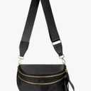 Pure Colour Crossbody Bag Bum Bag for Women, Spacious Purse Fanny Packs Belt Bag, Oversized Bum Bag (Colour Bum Bag-Black)