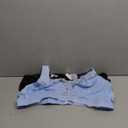 Curve Muse Women's Plus Size Minimizer Unlined Wireless Lace Full Coverage Bras (48B, Black,lt Blue(2 Pack))