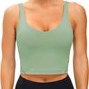 Wjustforu Women's Tank Top Padded Sports Bra Running Workout Yoga Crop Top L