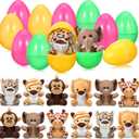 Skylety 12 Pieces 4.8 Inch Stuffed Easter Eggs Filled Easter Eggs with Toys Stuffed Forest Animals Cute Easter Eggs with Stuffed Animals Plush Elephant Giraffe Tiger Easter Theme Party Favor