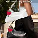 Fruit Coin Purse Keychain, Mini Leather Strawberry Bag Charms, Small Zipper Coin Pouch for Women