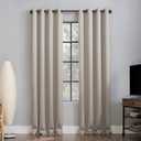 Sun Zero Nordic 2-pack Theater Grade Extreme 100% Blackout Grommet Curtain Panel Pair, 52" x 120", Stone