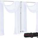 SLOW DOLPHIN 20 x 10ft Pipe and Drap Photo Studio Backdrop Stand Kit, Heavy Duty Adjustable Frame Backdrop Stand with Carry Bag for Event, Birthday Party, displays and Wedding Decoration.