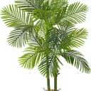 Warmplants Artificial Palm Tree, 5ft Golden Cane Faux Palm Plant with Basket, Large Phoenix Palm UV Resistant Fake Plants for Indoor Outdoor Home Garden Patio Office Dcor