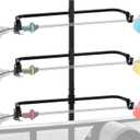 3 Place Weed Eater Rack, Mount On Landscape Truck Trailer Enclosed Trimmer Rack Holder, Open and Enclosed Trailers Tool with Locks, Wall Mounted Lawn Equipment Accessories, Carbon Black