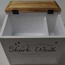 Tampon Holder for Bathroom Decor and Storage, Wood Feminine Product Organizer with Drawer Lid, Shark Week Bathroom Organizer, Pad and Tampon Organizer for Bathroom Accessories, Cotton Ball/Swab Holder