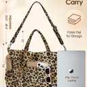 Miss Adola Crossbody Corduroy Tote Bag for Women, Large Tote Bag with Multi-Pockets and Zipper for Travel Work