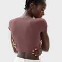 PUMIEY Women's Short Sleeve Crop Tops Crew Neck T Shirt Sexy Tee Smoke Cloud Collection (M)