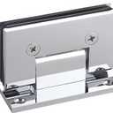 Brass Glass Door Hinge,90 Degree Heavy Duty Short Back Plate Hinges, Shower Door Hardware Replacement for 5/16" to 1/2" (8 to 12 mm) Tempered Glass, Chrome