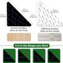 2 x Qukaka 8+2PCS Non Skid Rug Backing for Hardwood Floors and Tiles,Reusable and Washable Non Slip Rug Pads,Rug Tape Hardwood Floor No Damage,Home Decor Apartment Essentials Carpet Tape for Area Rugs (Black)