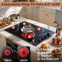 Electric Cooktop 30 Inch - 4 Burner Built-in(29.13"x19.3") Electrical Stovetop 7400W, 30 In Radiant Electric Stove with Glass Protection Metal Frame, Auto Shut Off, 220-240V Hard Wired