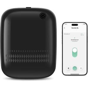 Airversa Waterless Essential Oil Diffuser for Home Large Room and Commercial Use, Up to 2000 sq ft, App Control Cold Air Diffuser, 400mL, DC-12V/1A Plug in Wall, Smart Scent Air Machine, ANW-Black