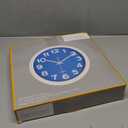 Bernhard Products Blue Wall Clock 12.5 Inch Silent Non-Ticking Modern Stylish Quartz Clocks for Home Kitchen Office Bedroom Boy's Room Nursery Kids School Classroom Battery Operated Easy to Read