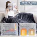 Heated Blanket Electric Full Size with 8 Heat Levels & 10 Time Settings, Heating Blanket with Flannel & Sherpa for Bed, Full Body, Couch, Home Office Use, Machine Washable, Warm Gift (Grey 72"x84")