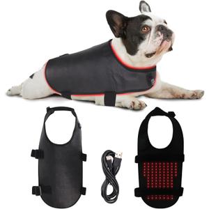 Red Light Ther/apy Back Belt for Dogs and Cats, Wireless Wearable Design with 3 Light Modes and 15-Min Auto Shutoff for Pet Back Care