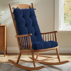 Codi Rocking Chair Cushions Indoor, Water Resistant Glider Rocker Replacement Cushion Set for Patio Porch Garden - Fits Most Standard Rockers, Navy 1PK (18"x18"/18"x22" - Standard 1PK)