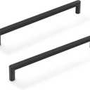 Matte Black Zinc Alloy Solid Cabinet Pulls 6-1/4 Inch(160mm) Hole Center,Heavy Duty Drawer Handles Cabinet Hardware for Bedroom,Dresser,Kitchen 6 Pack 8521