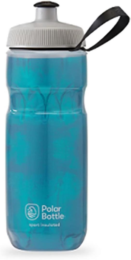 Polar Bottle Sport Insulated Water Bottle - BPA-Free, Sport & Bike Squeeze Bottle with Handle (Fly Dye - Aquamarine, 20 oz)