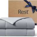 REST Evercool Cooling Comforter, Full/Queen, Blanket for Hot Sleepers, All Season Bedding to Keep Cool for Night Sweats, Breathable Lightweight Blanket, 90"x90" Inches, Cool Gray