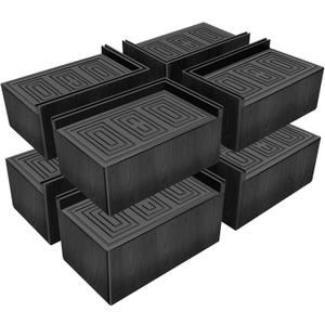 Bed Risers 3 inch,Furniture Risers for Bed Desk Table Sofa Couch,Oversized Rectangle Bed Lfits Risers,Extra Large Supports up to 11000 lbs (8 Pack Black)