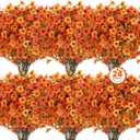 24 Pcs Artificial Fall Flowers Fake Mums for Outdoor Decorations, Mixed
