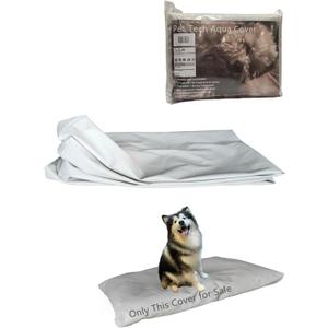 Waterproof Dog Bed Cover - Luxury Vegan Leather, Lambskin Feel | Fur/Drool-Proof, Scratch Resistant, Machine Washable | Wipe Clean | Cover Only (41" x 27") (Light Elephant Grey)