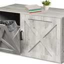 Cat Litter Box Enclosure Furniture with Storage Compartment, Hidden Litter Box Cabinet with Dedicated Space for Trash Can for Living Room, Bedroom, 35.4 x 19.4 x 17.7 InchesTaupe